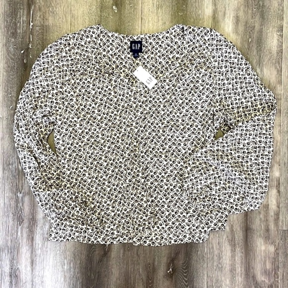 NWTS Brown and Cream Gap Blouse